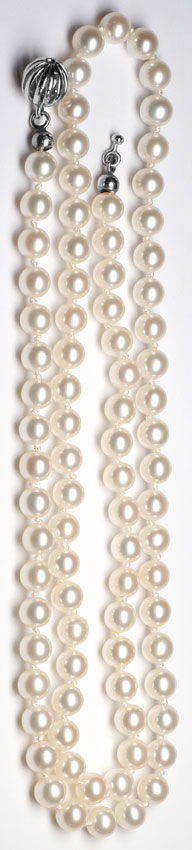 Foto 4 - Spitzen Akoya Zuchtperlkette Exakt Gleich Grosse Perlen, S4186